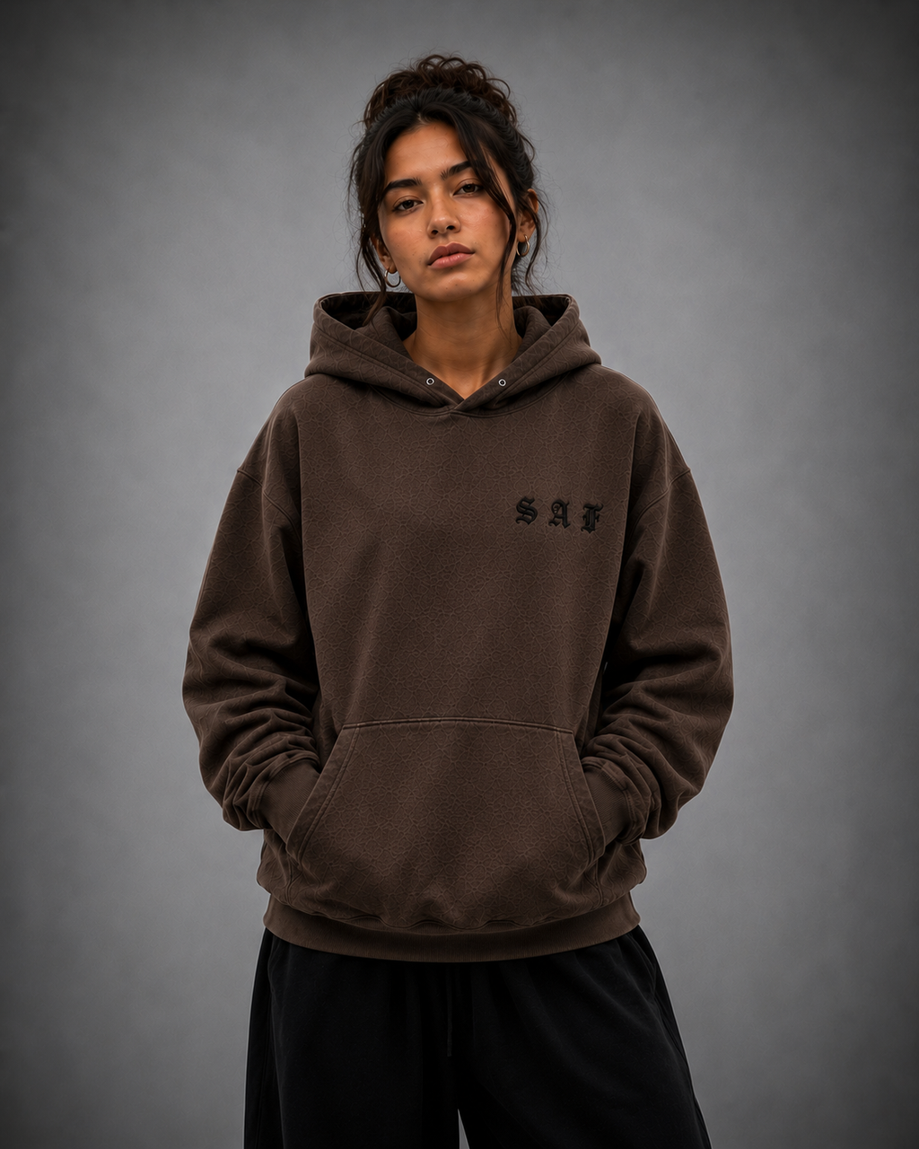 SaF Brown Heavyweight Hoodie