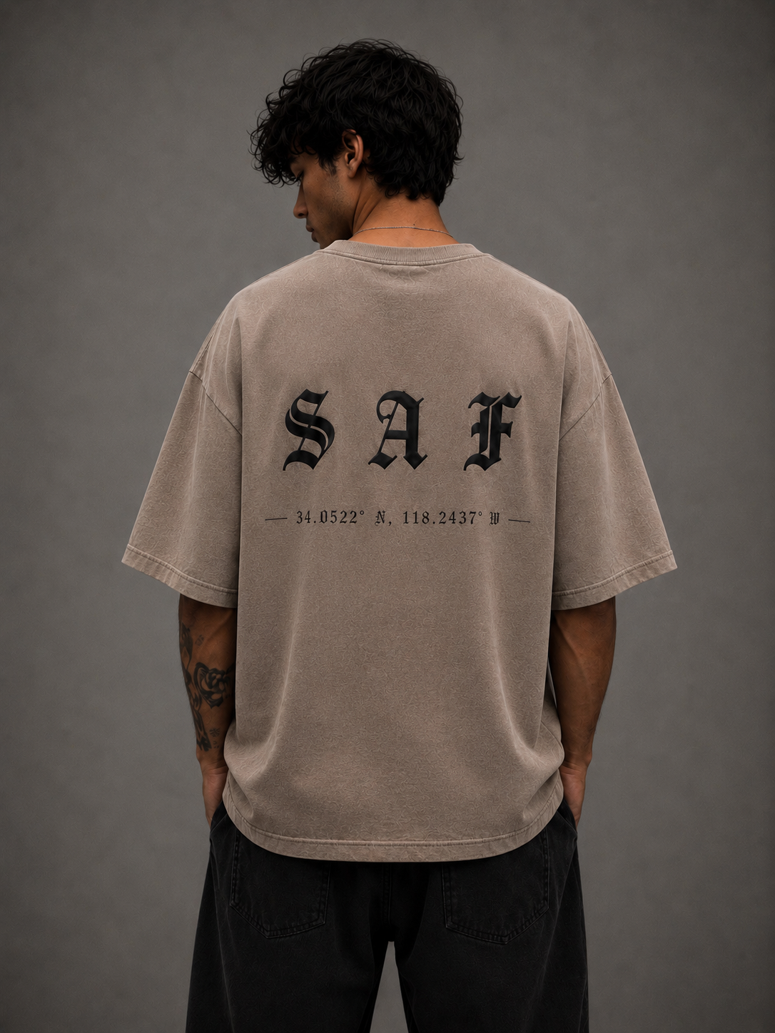 SaF Tan On Black  Heavyweight Shirt