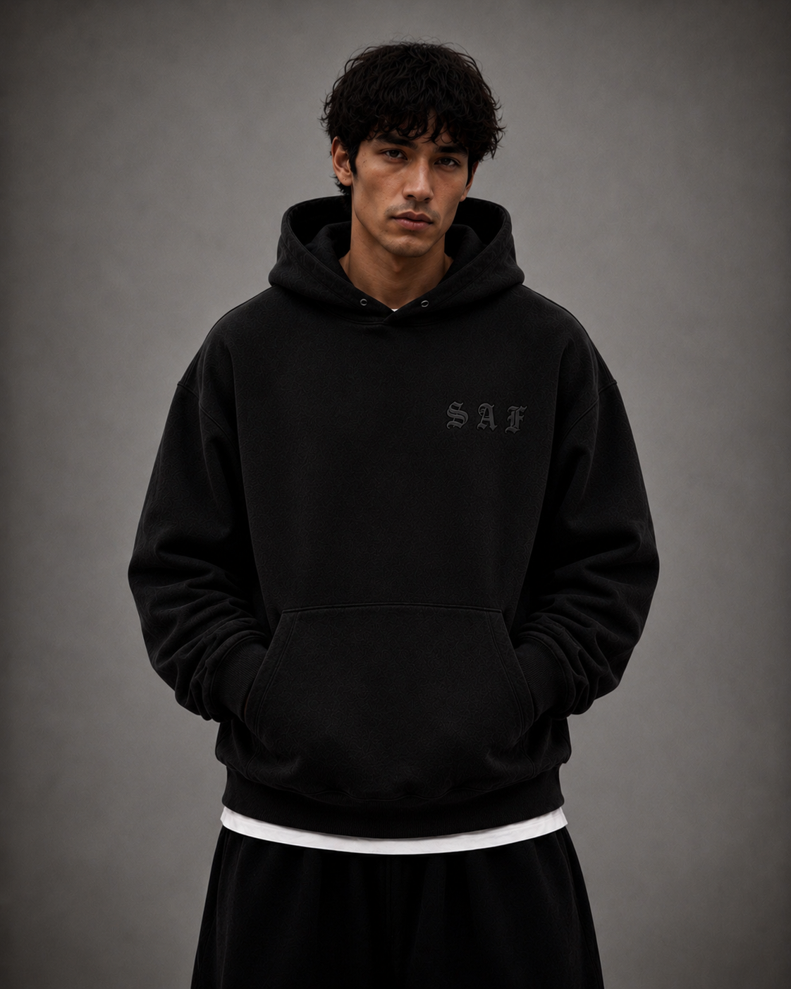 SaF Black Heavyweight Hoodie
