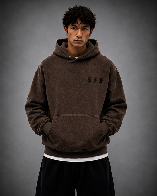 SaF Brown Heavyweight Hoodie