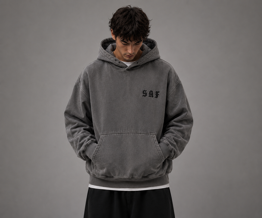 SaF Grey Heavyweight Hoodie